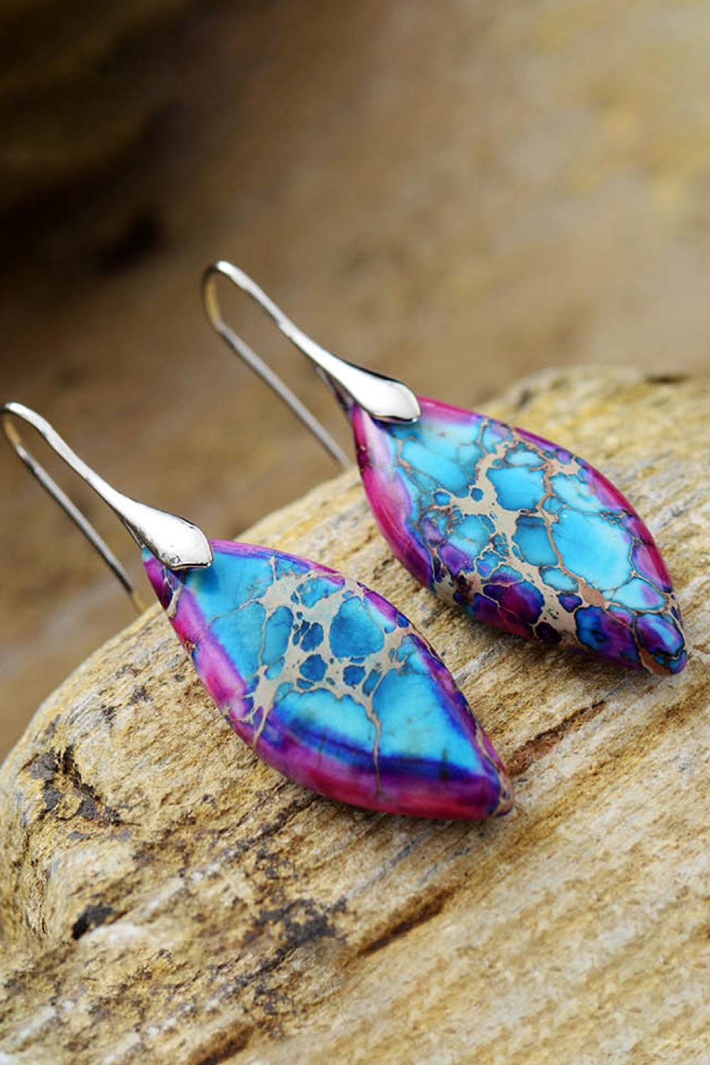 Handmade Natural Stone Dangle Earrings Carauana Store