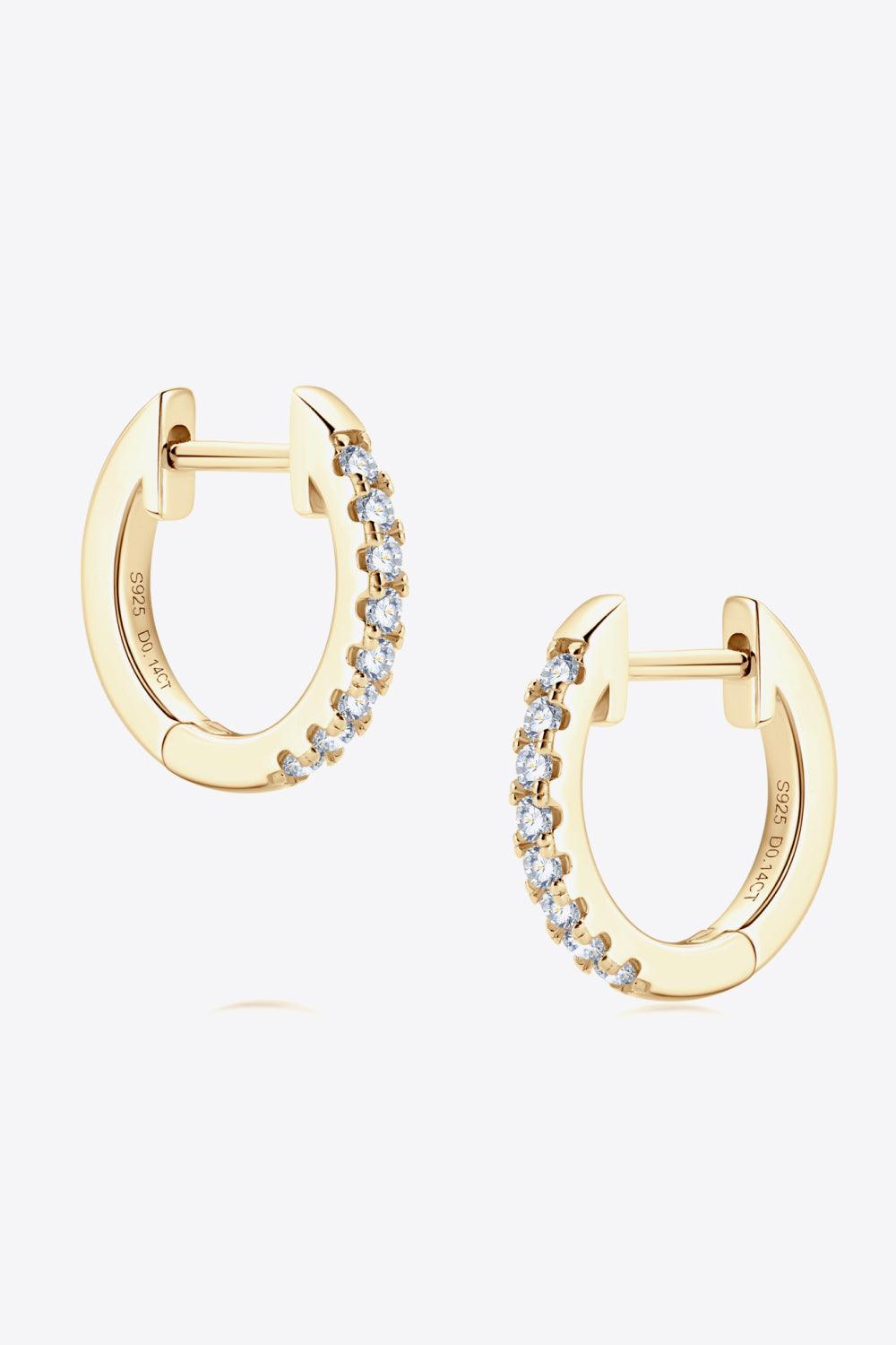 Moissanite 925 Sterling Silver Huggie Earrings Carauana Store