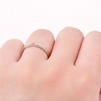925 Sterling Silver Inlaid Moissanite Ring Carauana Store