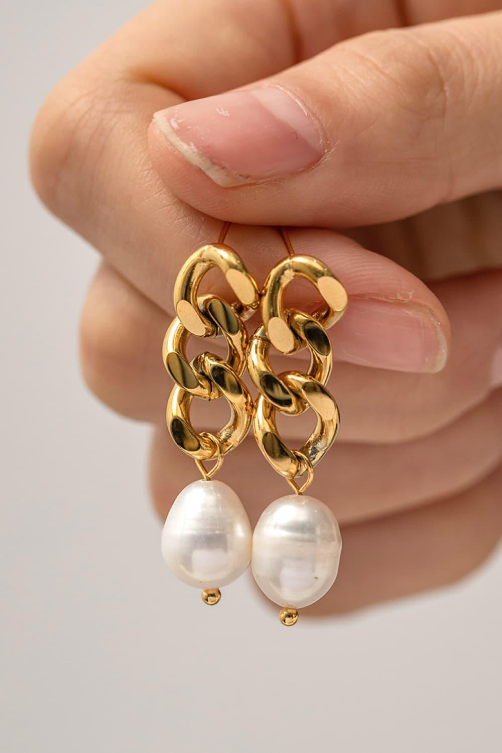 Stainless Steel Pearl Earrings Carauana Store