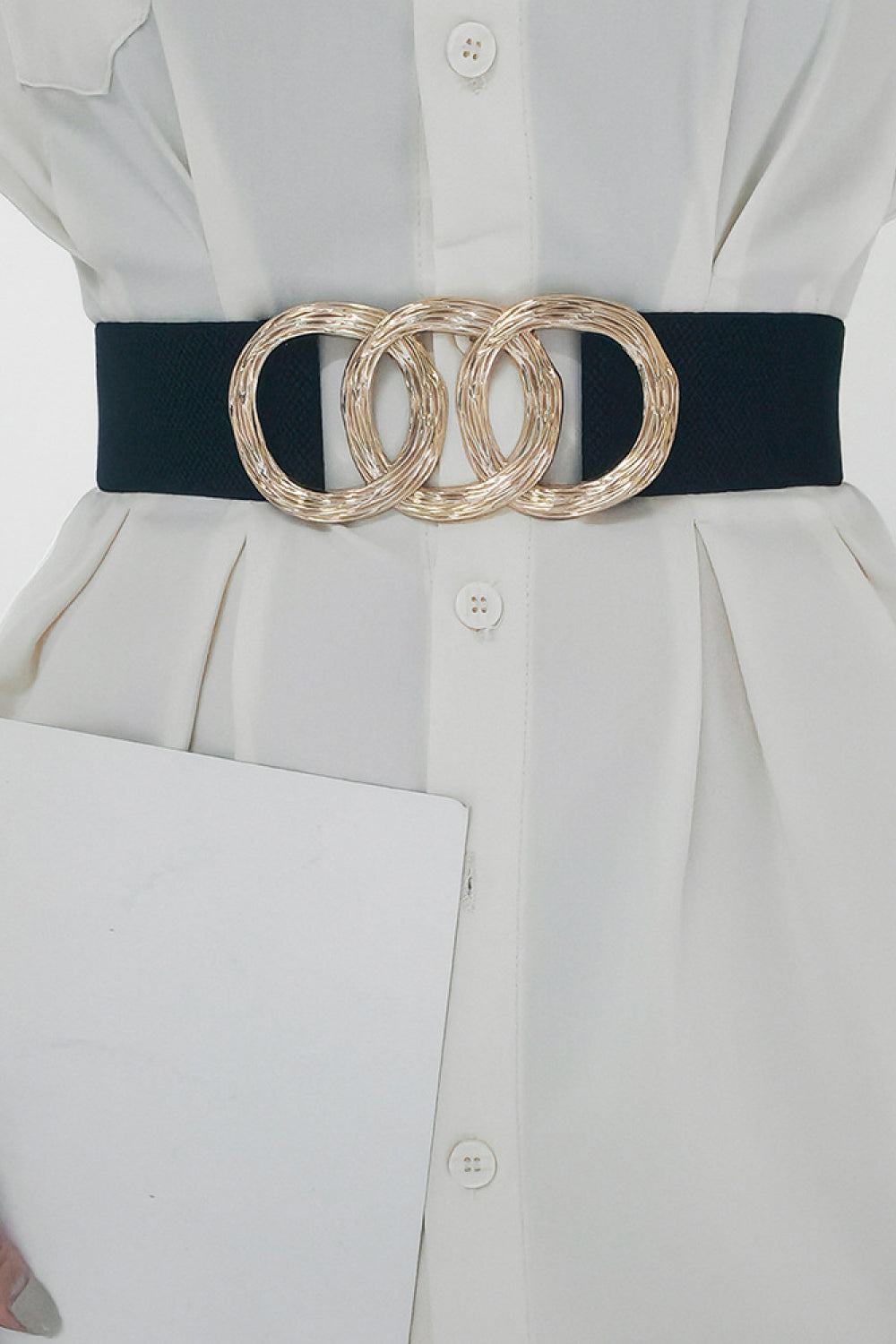 Zinc Alloy Buckle Elastic Wide Belt Carauana Store