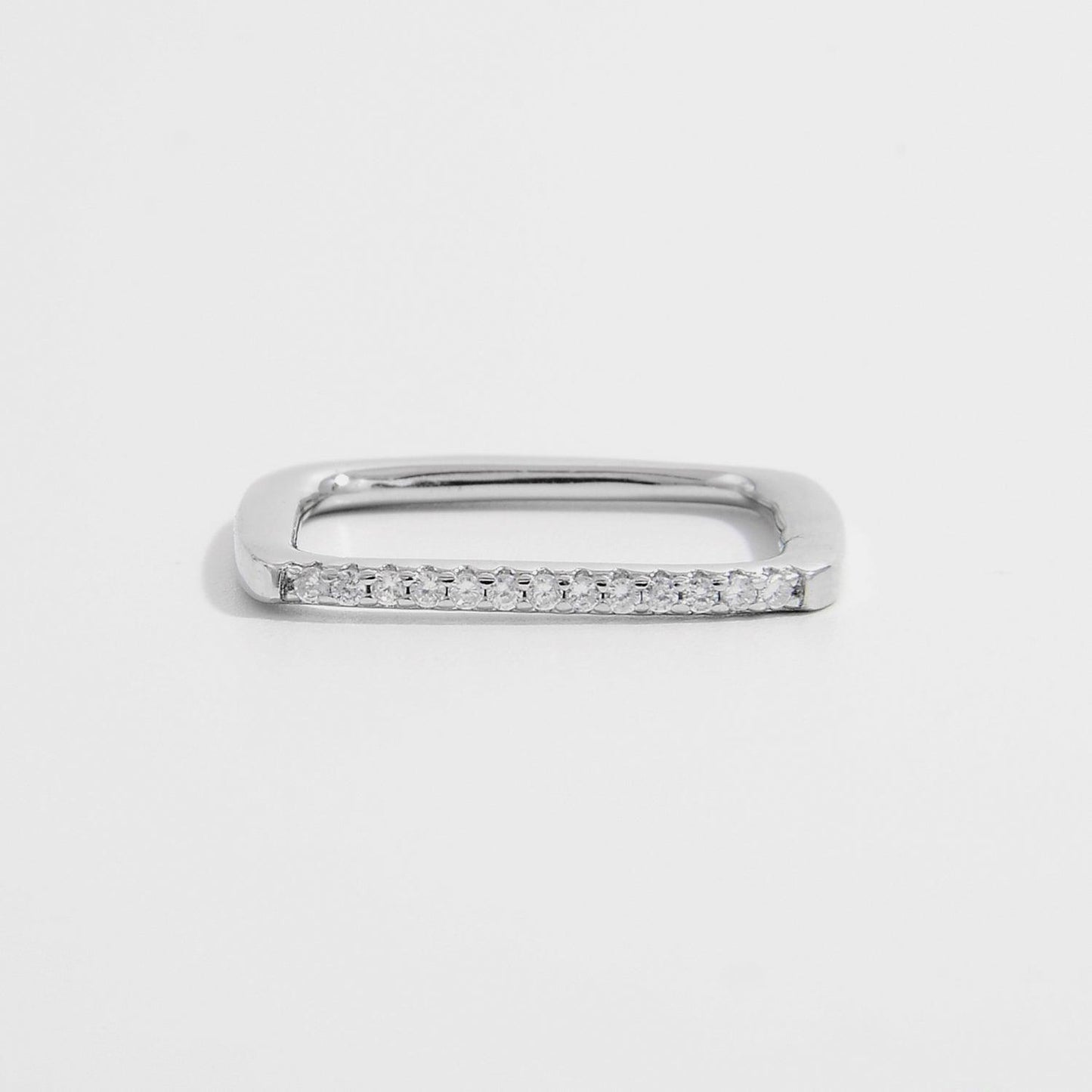 925 Sterling Silver Zircon Square Ring Carauana Store