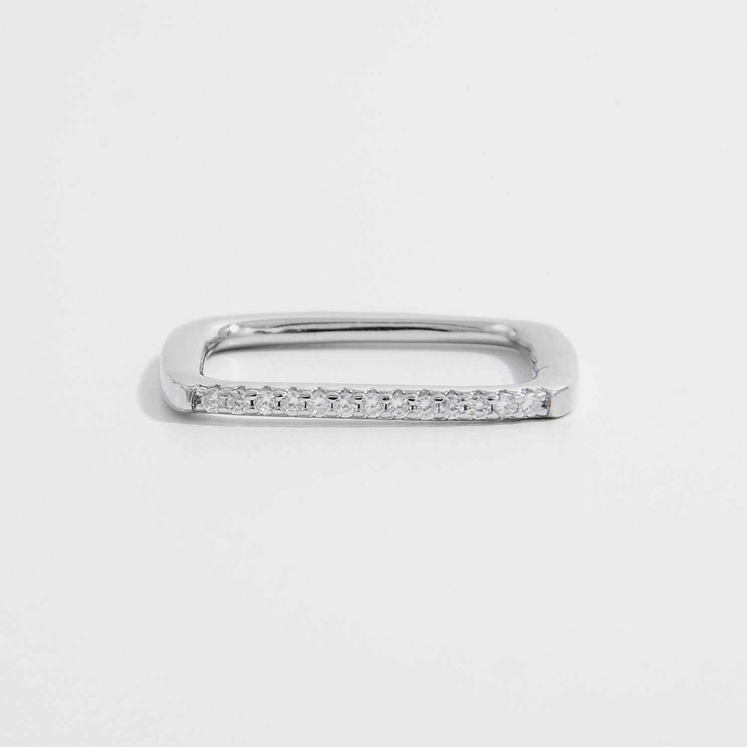 925 Sterling Silver Zircon Square Ring Carauana Store