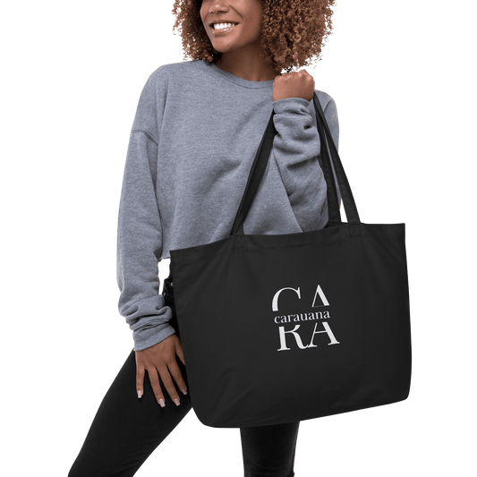 CARAUANA Large organic tote bag Black Carauana Store