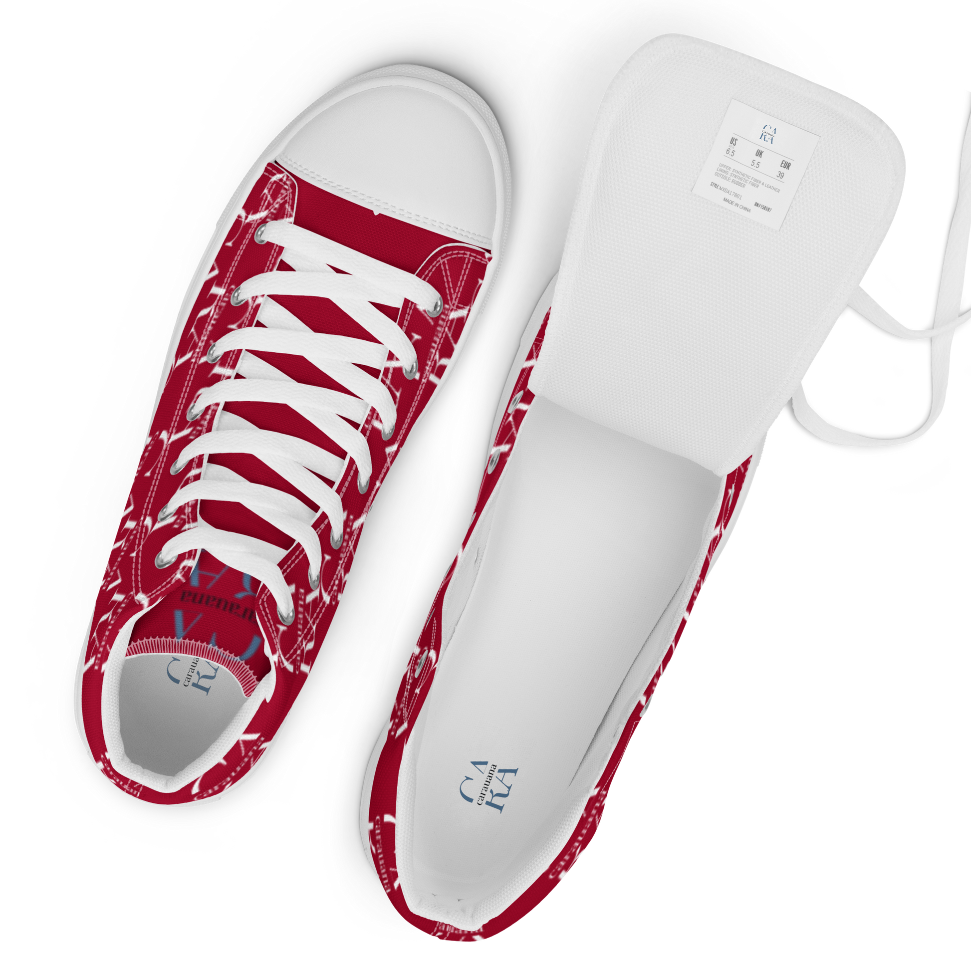 CARAUANA Hip Hop canvas shoes hot Red Branded Carauana Store